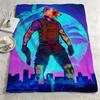 game HHotline Miamii Throw Warm Soft Flannel Blanket Multiuse for Sofa Bed Camping Travel Nap