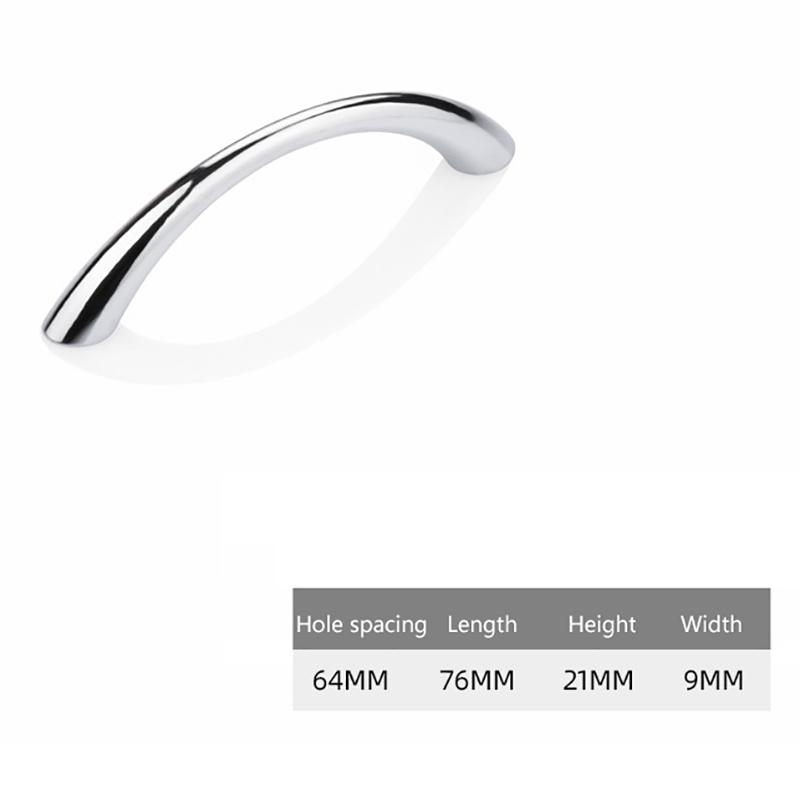 Ручка для двери шкафа из цинкового сплава, простая изогнутая ручка для ящика, многофункциональная ручка для гардероба, обувницы, мебельная фурнитура