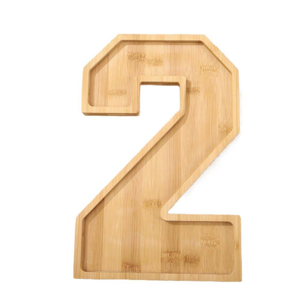 Large Wood Number Serving Tray Decorative Number Food Tray Chocolate