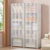 Multi-layer Storage Rack Dustproof Wardrobe Storage Cabinet Multifunctional with Curtains Portable Clothes Organizer Cabinet
