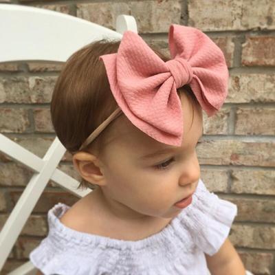 Милая детская повязка на голову с бантом для девочек, нейлоновые повязки на голову, тюрбан, повязки на голову для новорожденных, повязки для волос для детей, аксессуары для волос для детей