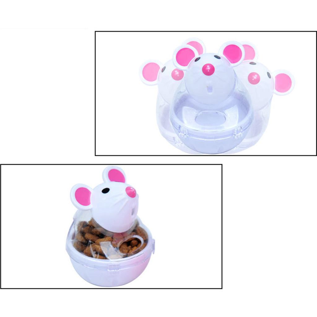 Cat Leakage Food Ball Teasing Toy Kitten Treat Tumbler Feeder Mouse Toy for Indoor Cat Chasing Hunting Entertainment Toy