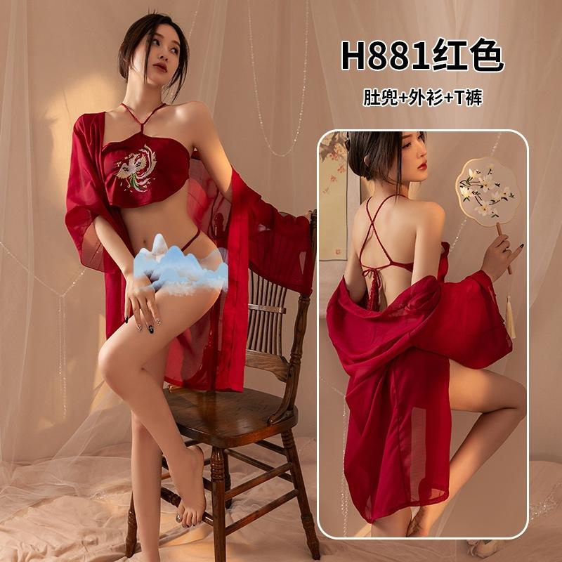 Adult erotic underwear ancient cheongsam pajamas large size sexy temptation flirting free passion hanfu suit