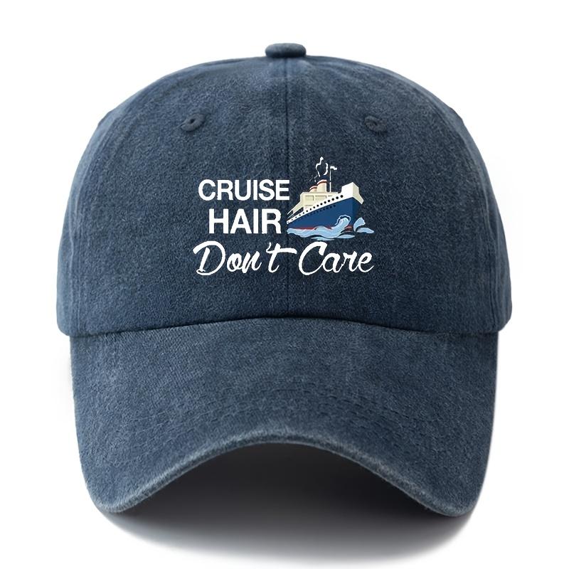 MAKEFGE Unisex Polyester Baseball Cap Casual Cruise Hair Dont Care Print Adjustable HipHop Hat with Curved Brim