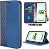 Protective Case - BOOLING - for Samsung Galaxy A14 5G - Navy Blue Synthetic Leather - Mosaic Pattern - with 2 Tempered Glasses