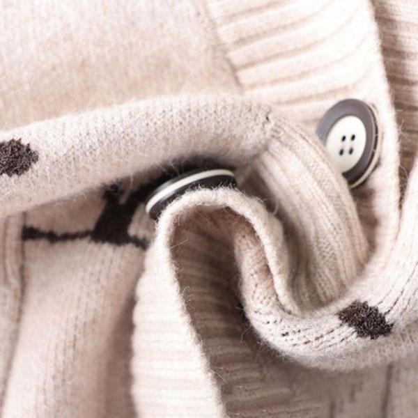 Women's Knitted Cardigan Sweater Autumn and Winter Thickened Plus Size Knitted Cardigan Loose Letter Print Knitted Jacket Outwear