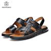 Модные летние пляжные сандалии из спилковой кожи большого размера 49, мужские сандалии из кожи большого размера 49-50, мягкая мужская обувь для прогулок на открытом воздухе