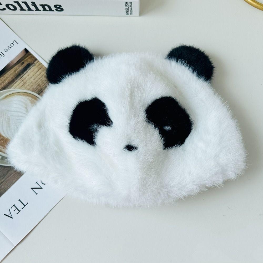 Cute Winter Panda Hat Thick Plush Warm Hats Protective Ear Protective Beanies Outdoor