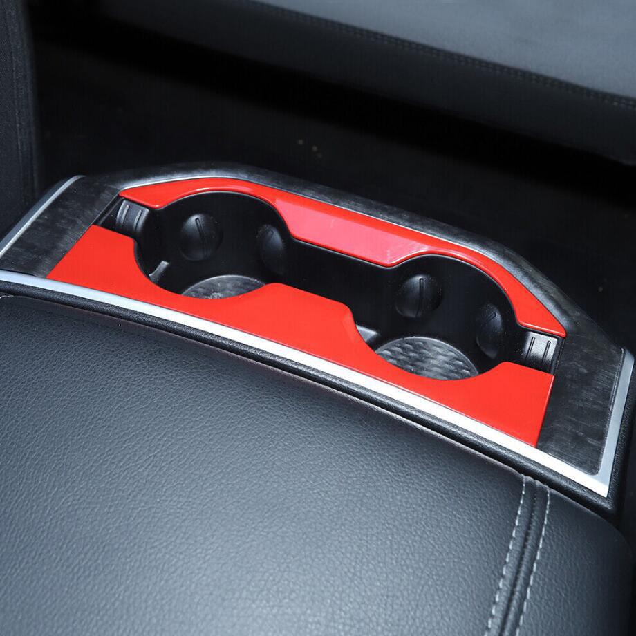 Для 2019 - 2024 Dodge RAM 1500 ABS Красная Накладка на Задний Подстаканник Интерьера