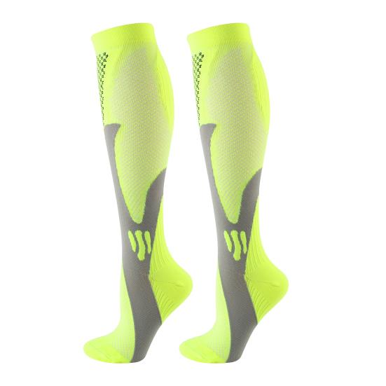 1 пара унисекс спортивных носков компрессионные носки для йоги длиной до колена с длинными трубками высокоэластичные обтягивающие нескользящие носки теплые чулки для повседневной жизни