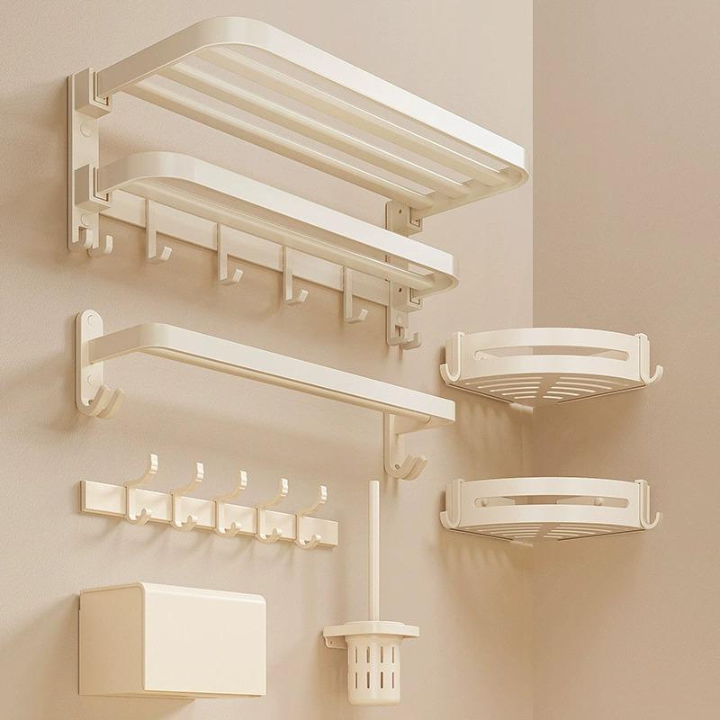Toallero de baño de aluminio sin taladrar estante de almacenamiento para ducha y baño