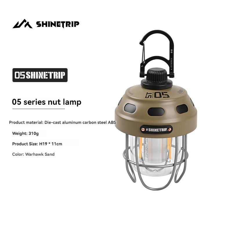 ShineTrip Outdoor Camping Lantern USB Rechargeable 3 Color Adjustable Retro LED Tent Light Portable Handheld Lamp