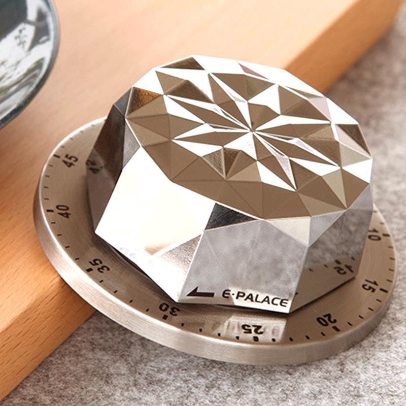 Mechanical Alarm Clock Magnetic Kitchen Timer Stainless Steel Baking Reminder for Learning Time Management