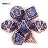 7 шт. Темно-синие металлические кости-черепа, набор solid metal polyhedral dice, подходит для ролевых игр RPG, настольных игр, карточных игр