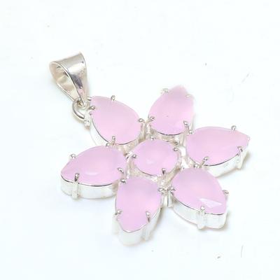 Серебро 925 пробы Розовый кварц Драгоценный камень Ручной работы Подвеска Ювелирные изделия Подвеска-звезда Ювелирные изделия Подвеска-звезда Ювелирные изделия Для Девочек Женские