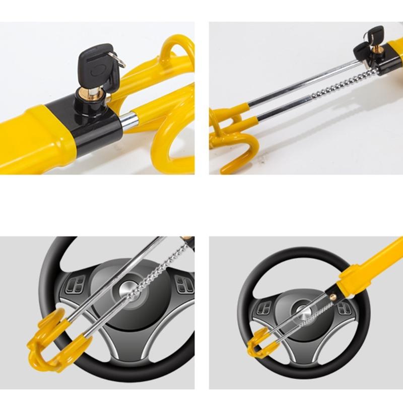 Блокировка рулевого колеса автомобиля Противоугонное устройство, Блокираторы рулевого колеса для автомобиля внедорожника Простая установка, Ручка с резиновым покрытием