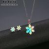 QQs новые ожерелья со снежинками из нержавеющей стали, подвески для женщин, свадебные украшения, ошейники Kolye, рождественские серьги с оленями и оленями, ожерелья
