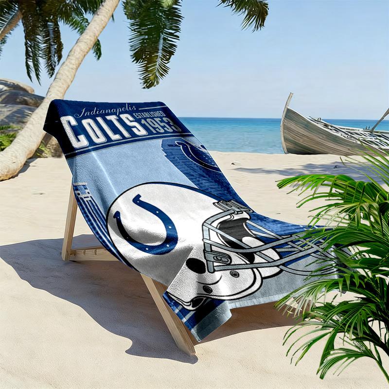Indianapolis Colts Print Beach Towel, Large Soft Quick Dry Towel for Beach Camping Swimming