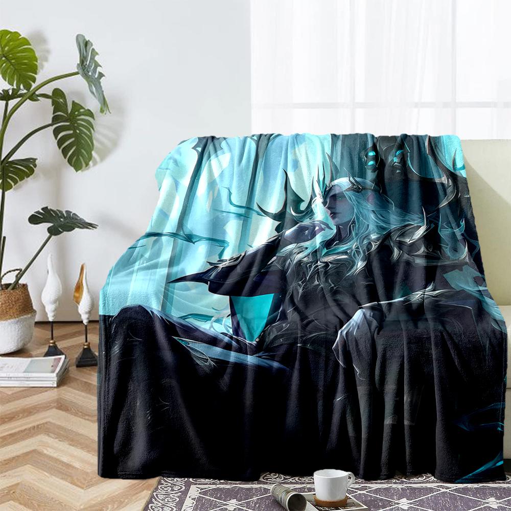 League of Legends Theme Printed Blanket - Perfect for Couch, Bed, Travel & Outdoor Use | Machine Washable, Cozy & Durable.