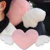 Подголовник для автомобиля из хлопка, плюшевая подушка для шеи с крыльями, уменьшающая усталость во время вождения, декоративные аксессуары в форме сердца для салона автомобиля