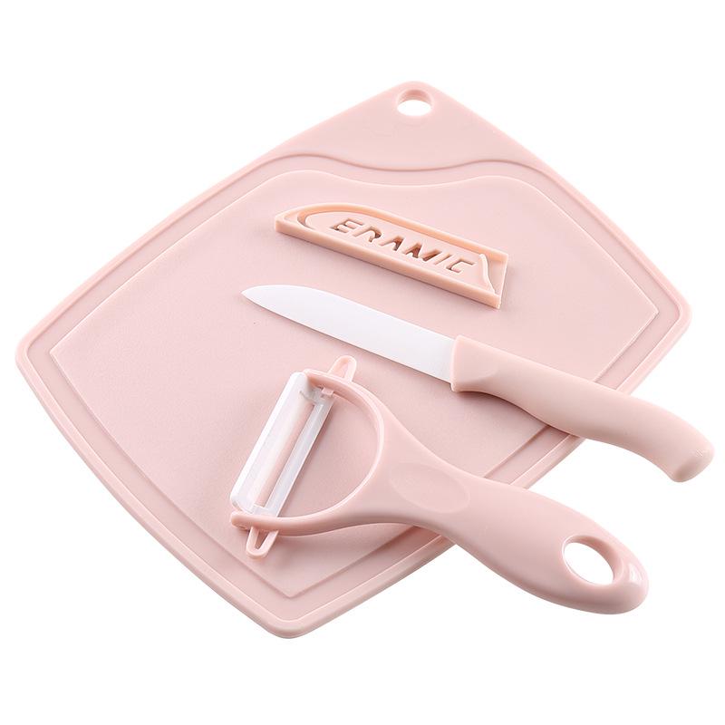 Кухонный набор из трех предметов, керамический набор ножей для фруктов, мини-пластиковая разделочная доска, нож для чистки овощей, бытовой маленький нож, кухонные гаджеты