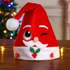Christmas Hat Children Red Velvet Santa Hat with Cartoon Antler Pattern Decoration Festive Holiday Party Supplies