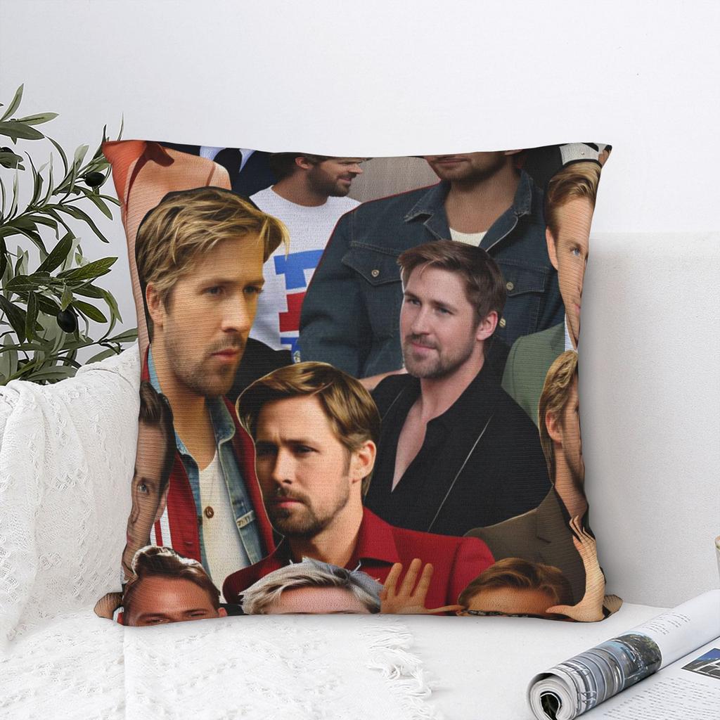 Ryan Gosling Collage Pillow Case Soft Pillow Cover For Sofa Home Decor Retro Trendy Pillowcases