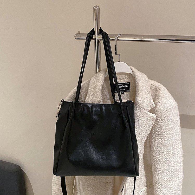 Large Capacity Women Top-Handle Bags High Quality Solid Color Leather Shoulder Shopper Bags For Womendesigner Sac A Main