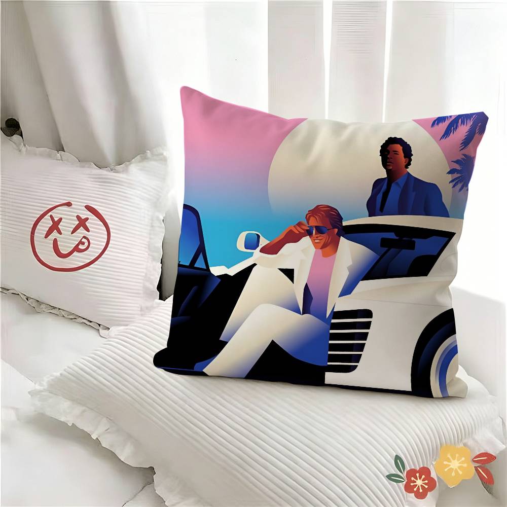 pc Classic Movie Miami Vice Pillow Case Fashion Square Pillowcase Bedroom Sofa Room Ins Decoration Leisure