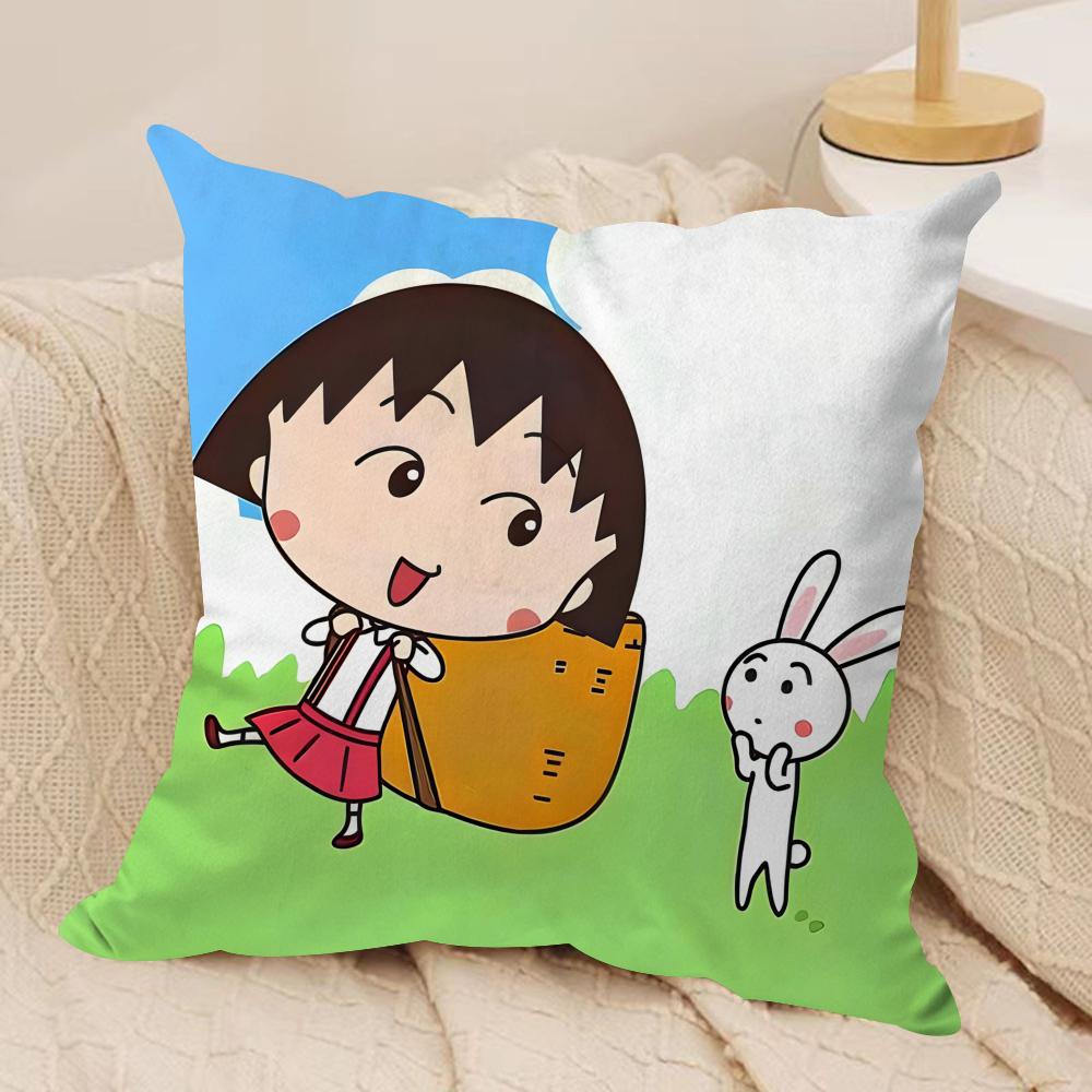 Мультяшная наволочка C-Chibi Maruko-Chan, шелковистый короткий плюш, скрытая молния, пылезащитная наволочка для диванной подушки, для домашнего декора