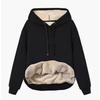 Womens Warm Winter Coat Thick Wool Hooded Jacket with Fur Lining Sweatshirt Top