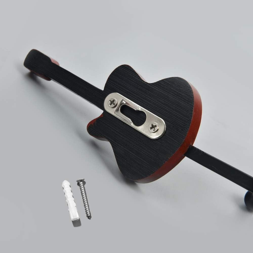 Настенные крючки в форме гитары Винтажный стиль Прочные Персональные крючки Металл Смола Устойчивые к ржавчине Вешалка для гитары