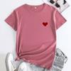 Summer Love Printed Cotton Loose Casual Round Neck Large Short Sleeves T-Shirts Women's