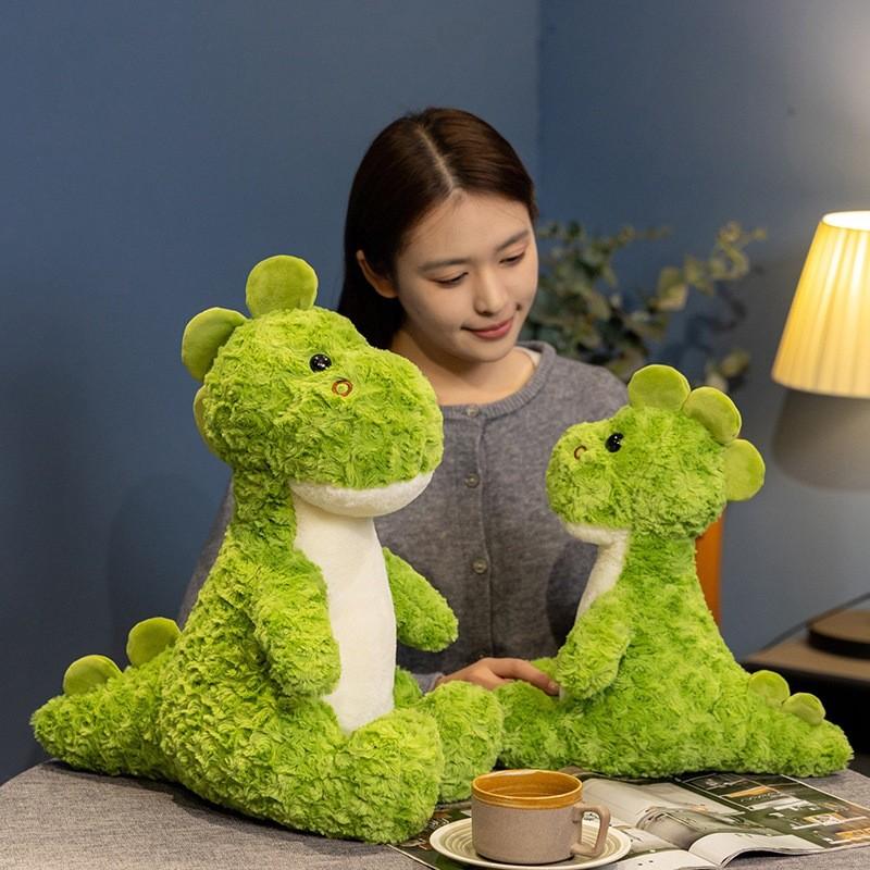 Очаровательная плюшевая игрушка Динозавр Зеленый Мягкая набивная подушка-игрушка для сна Комфорт