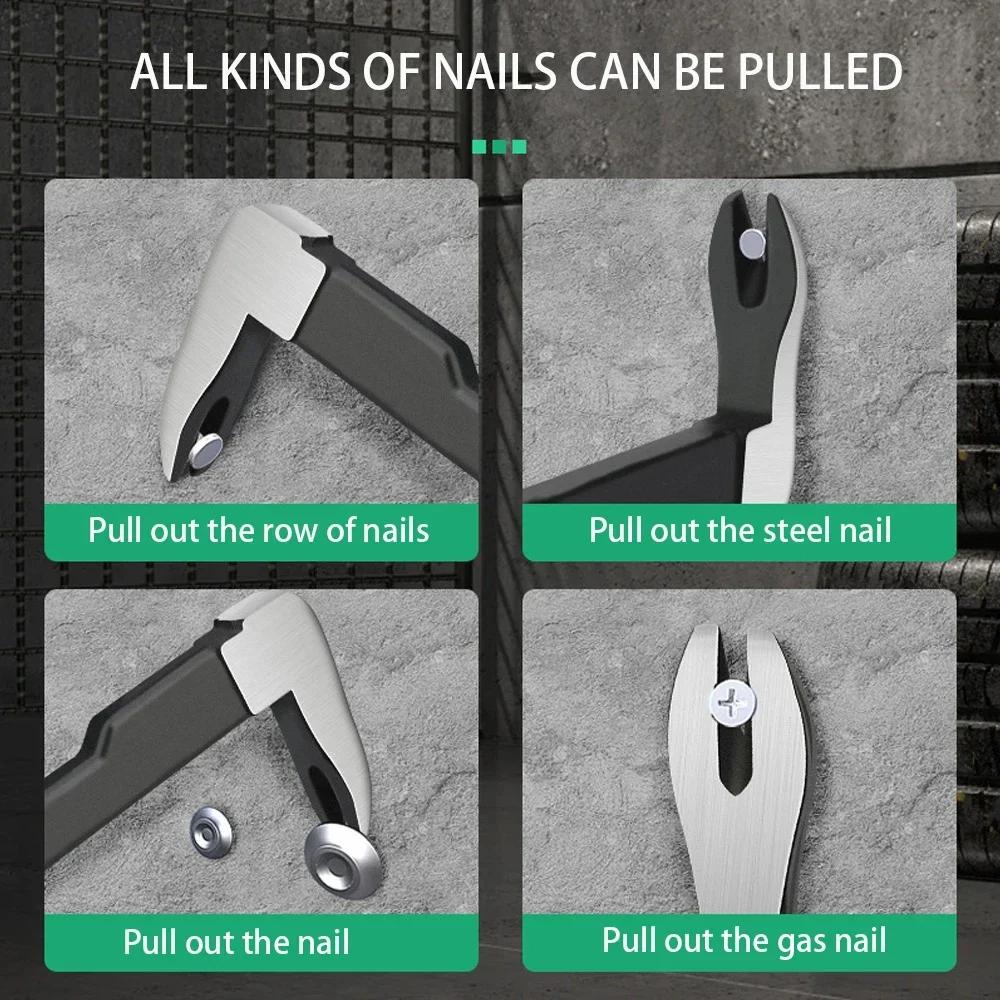 Гвоздодер Лапа кошки Удалитель гвоздей Многофункциональный лом Инструмент Стальной экстрактор гвоздей для дома Деревообрабатывающие инструменты