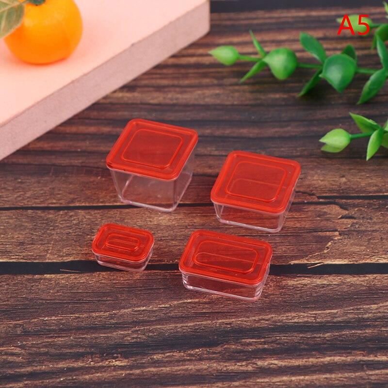 4 шт. 1/12 миниатюрный кукольный домик, набор контейнеров для еды, мини-контейнер для фруктов, ланч-бокс, коробка для бенто, кухонные аксессуары для кукольного дома Blyth