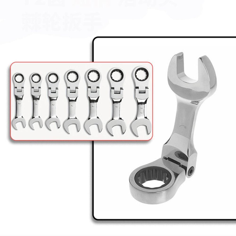 Гаечный ключ Мини Короткая ручка Гаечный ключ Комбинированный ключ Трещоточный ключ Поворотная головка Трещотка