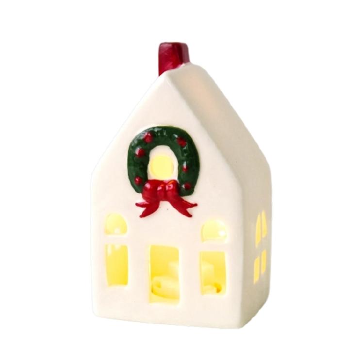 Праздничные керамические домики, декорации, подсвечники на батарейках, рождественская деревня, сезонный подарок, готовые к праздничной демонстрации
