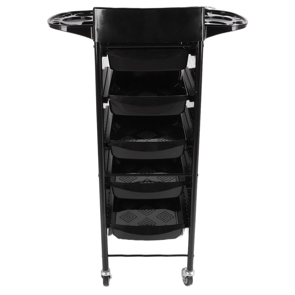 Salon Trolley Cart Black Space Saving Salon Beauty Rolling Cart for Extra Storage