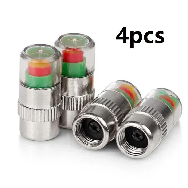 4/8PCS Tyre Pressure Monitoring Alarm Car Motorbike Wheel Valve Cap Tyres Pressure Indicator External Valve Detection Tool
