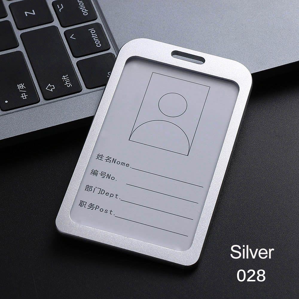 Exhibition Office School Vertical ID Business Case Aluminum Alloy Name Card Work Card Holders