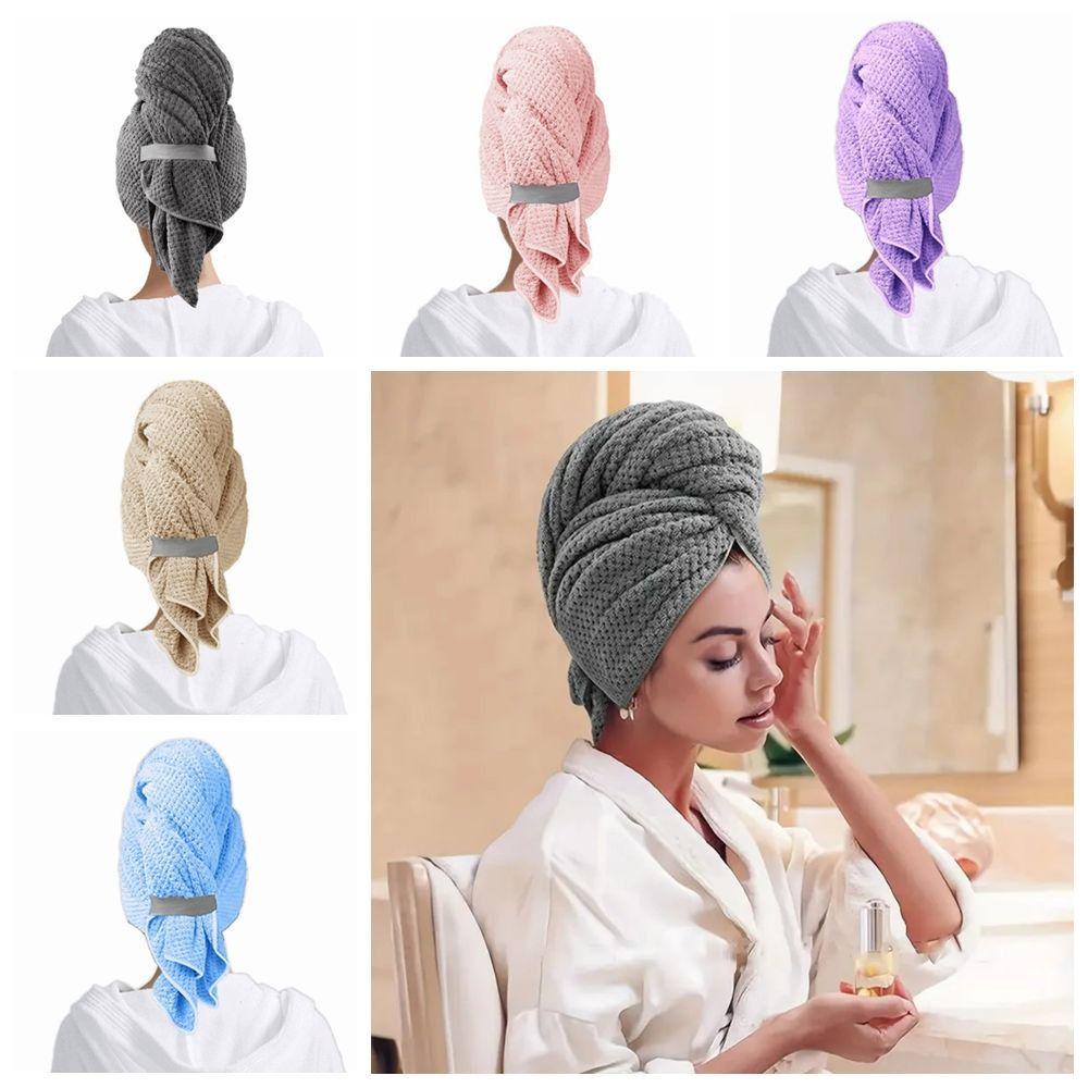 Soft Extra Large Wrap Turban with Elastic Band Quickly Dry Hair Hat  Hair Drying