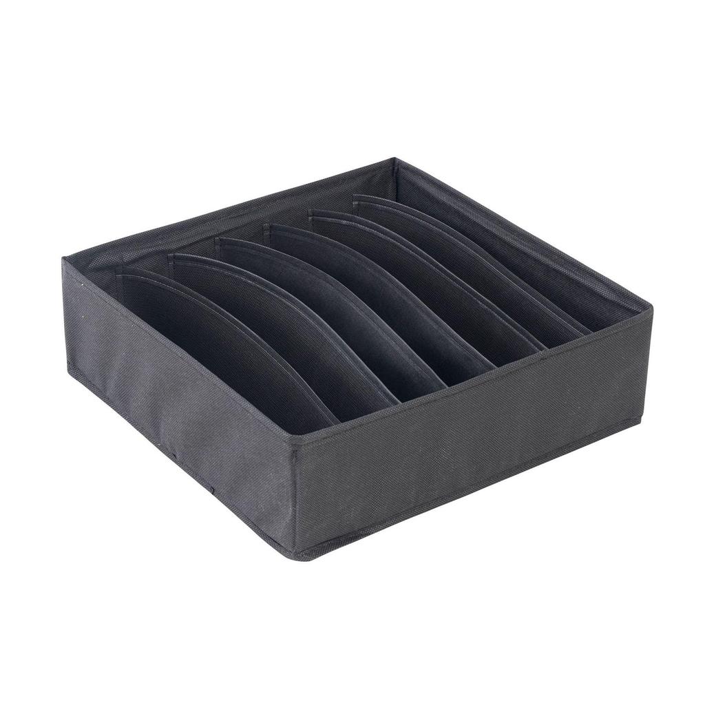 Foldable Underwear & Socks Storage Box with Dividers - Wardrobe Organizer for Bras and Panties.