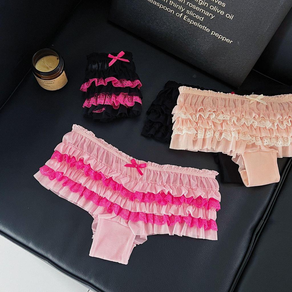 Cute 3D Ruffle Layered Lace Panties for Women