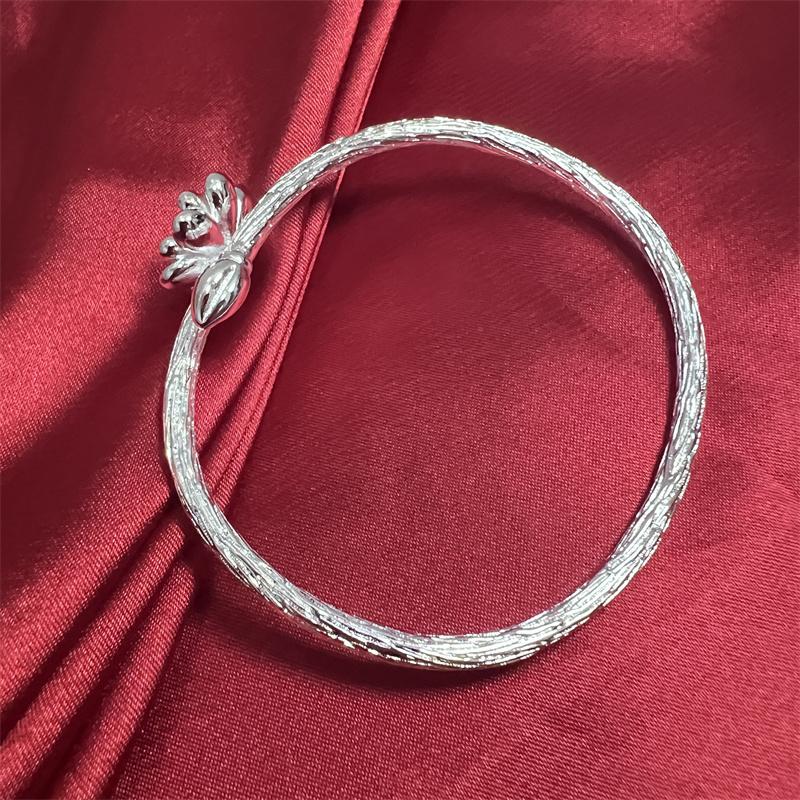 Новое поступление, браслет-манжета из стерлингового серебра 925 пробы в форме лотоса для женщин, ювелирные подарки