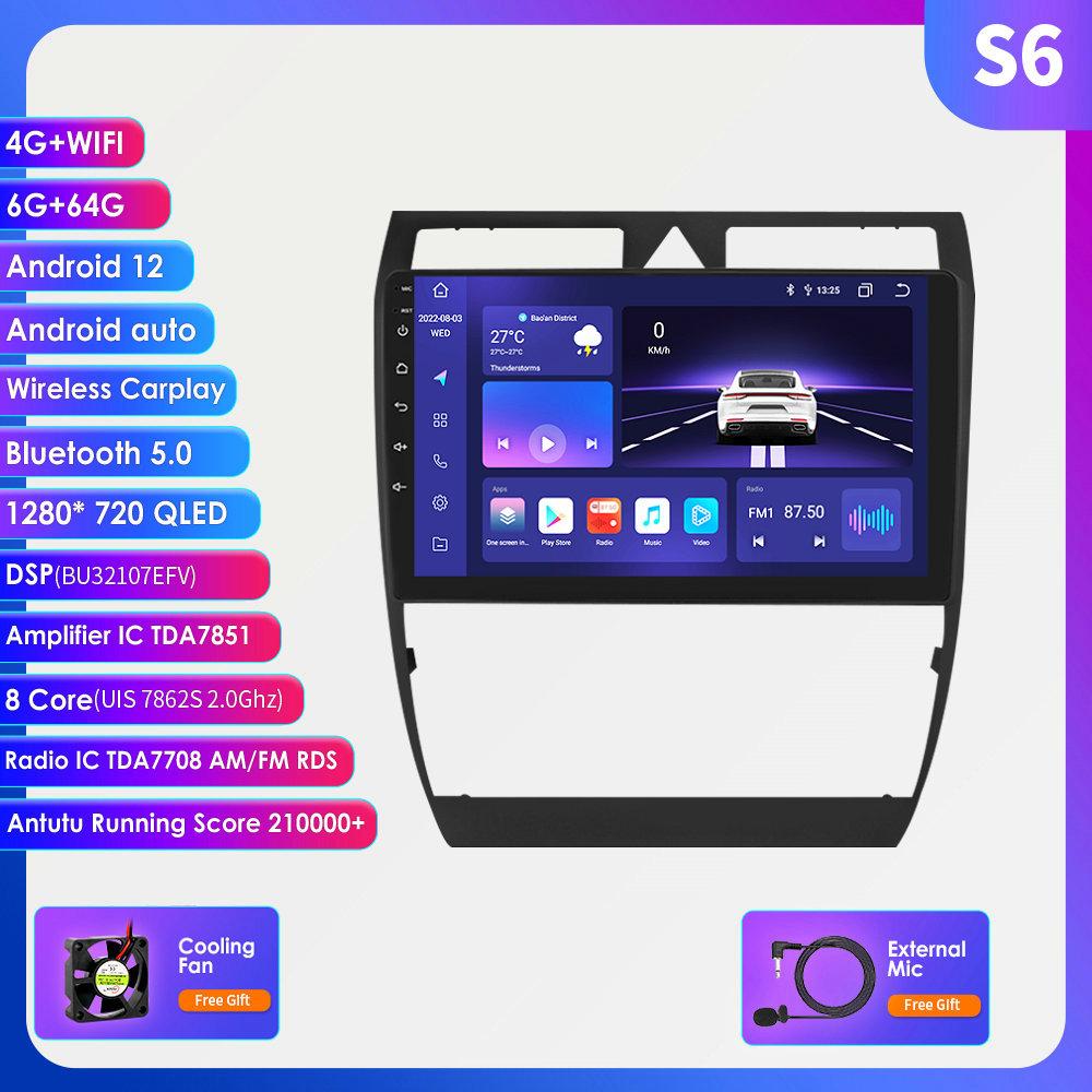Hizpo 4G+WIFI 2 Din Android Авто Радио для A6 C5 1997 - 2004 S6 RS6 Carplay Автомобильный Мультимедиа GPS 2din Авторадио Навигация GPS Головное Устройство Автоаудио Видео