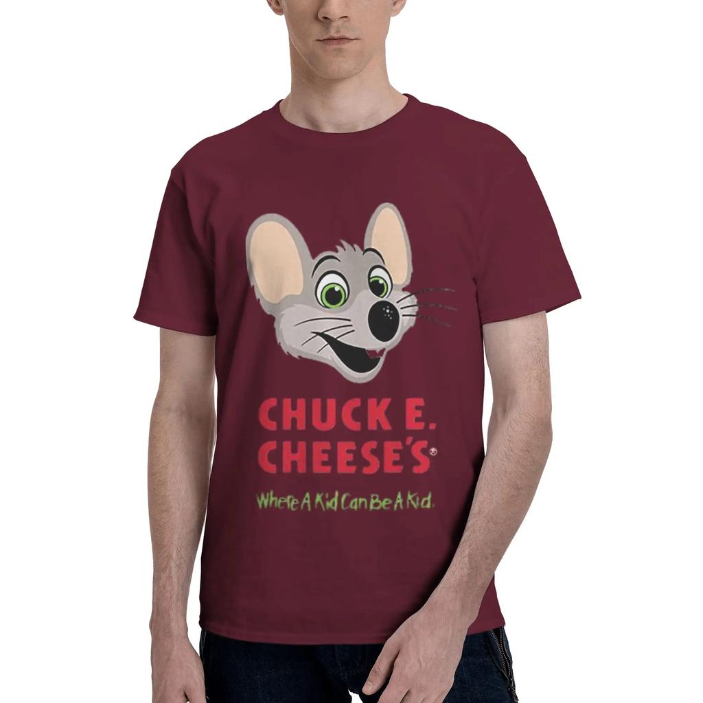 Chuck E Cheese 100 Cotton TShirt Mens Oversized T Shirts Men Crew Neck Short Sleeve S6XL