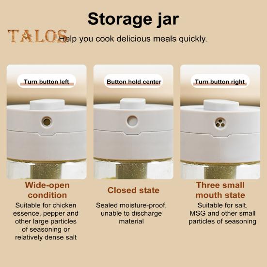 Glass Spice Jar with Spoon Locking Design Airtight Lid Multifunctional Seasoning Container for Spices Salt Sugar