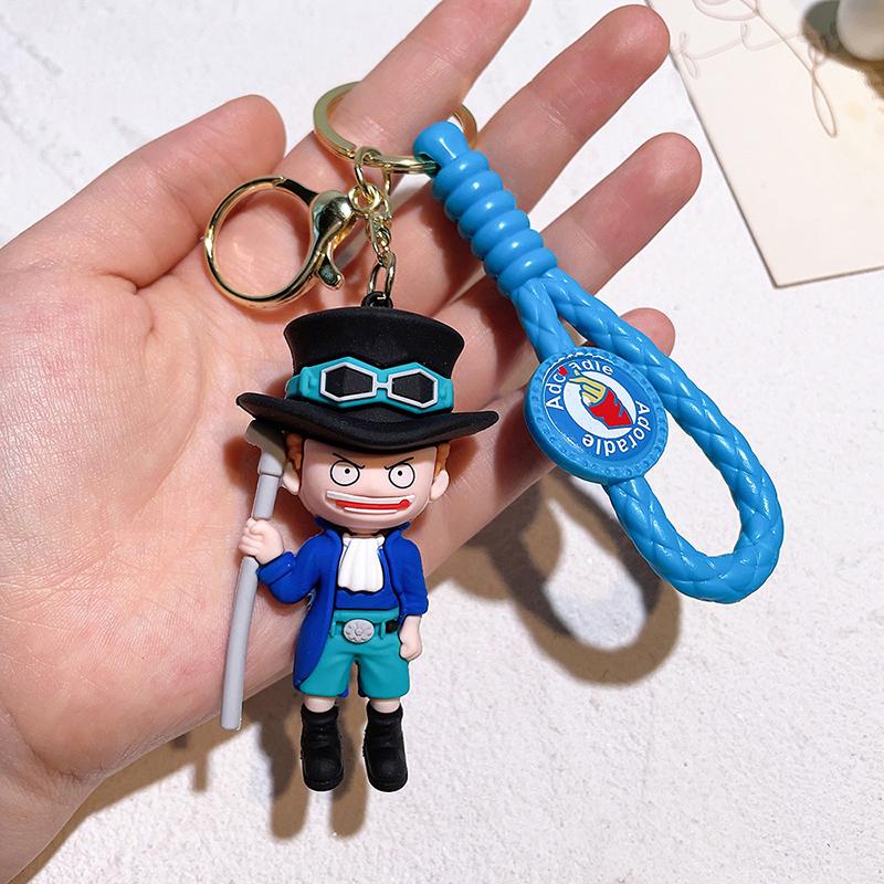 One Piece Keychains Anime Monkey D. Luffy Tony Chopper Roronoa Zoro Cartoon Character Key Chains Keyring Doll Bag Pendent