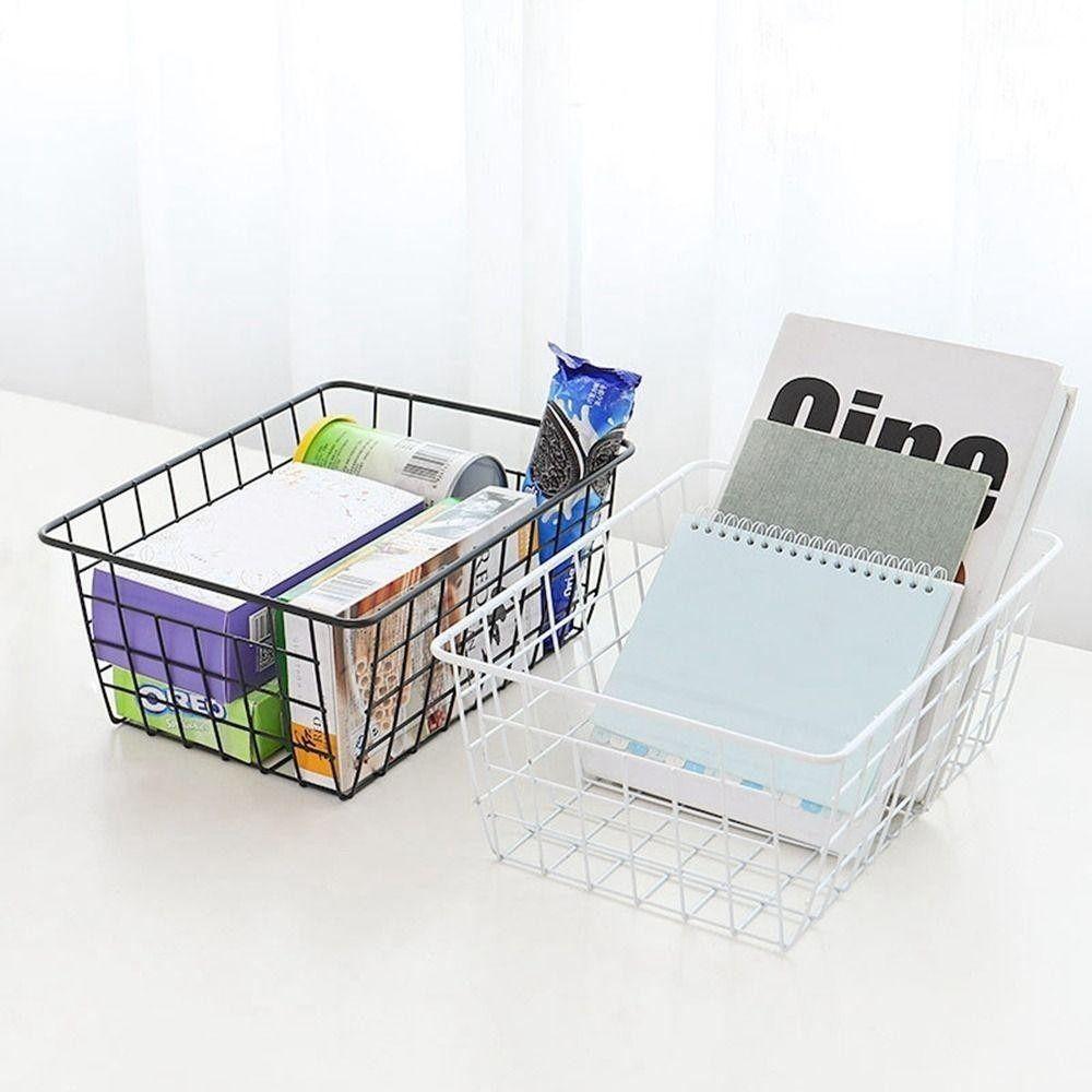 With Built-in Handle Storage Basket Large Capacity Sundries Container for Bathroom Kitchen